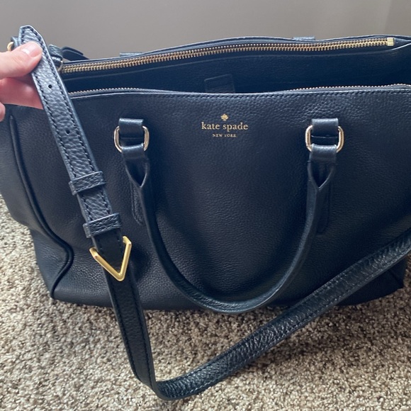 KATE SPADE ♠️ LISE MULBERRY STREET BLACK LEATHER CROSSBODY - Picture 6 of 17
